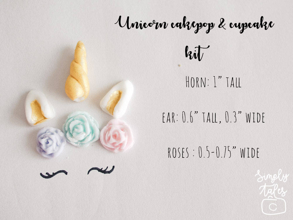 12 pcs Unicorn Narwhal cake pop kit with roses and horns, Birthday, Unicorn Fondant, Edible toppers, Unicorn Cake pops, Fondant flowers, Narwhal