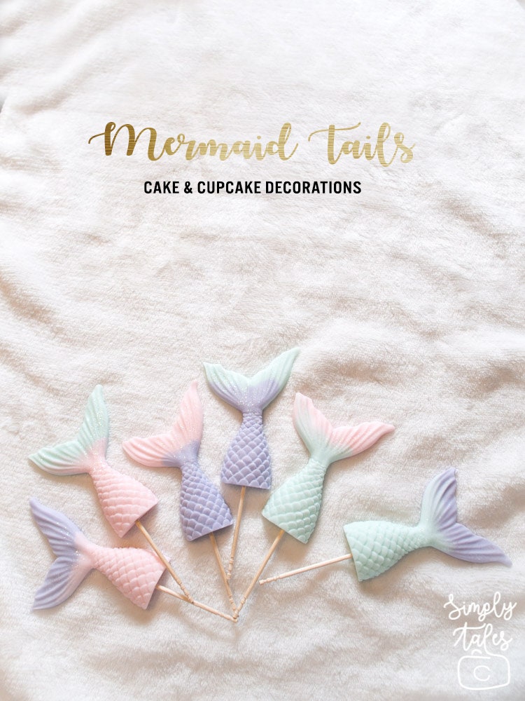 1 set edible Mermaid Tail fondant cake topper, Girl Birthday, Little Mermaid, Mermaid Fondant, Made to Order, Under the sea cake decoration