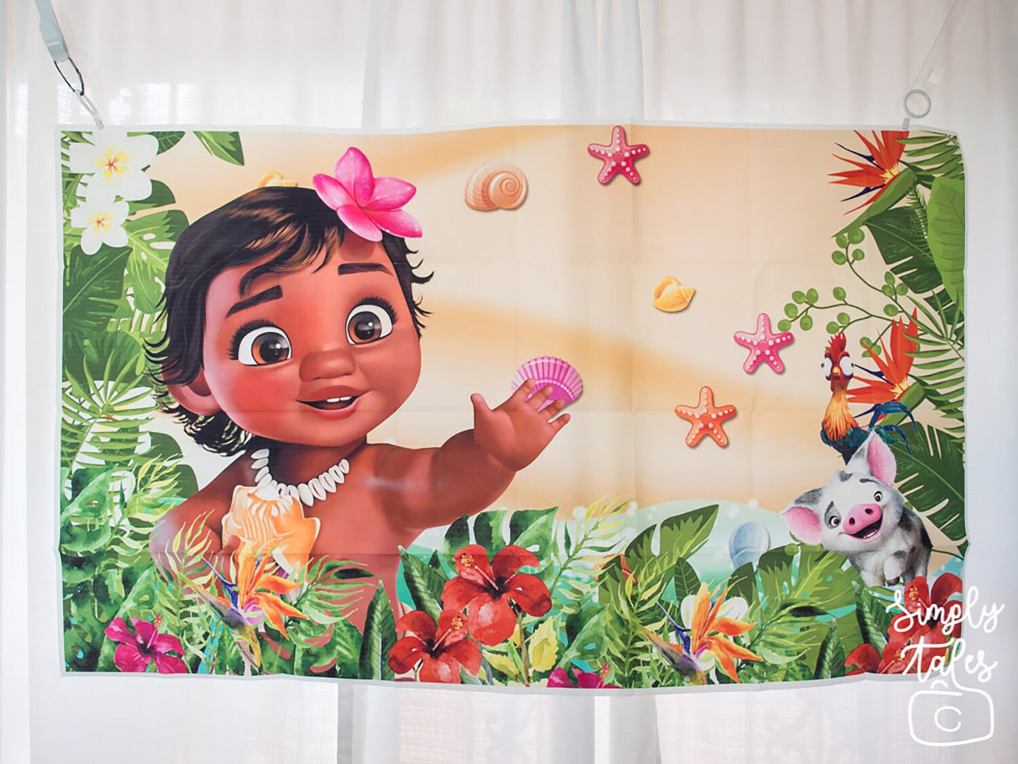 NO CUSTOM girl Hawaiian Party and Photography Backdrop, Vinyl, Studio Background, Birthday Decor, baby party photo booth, summer party