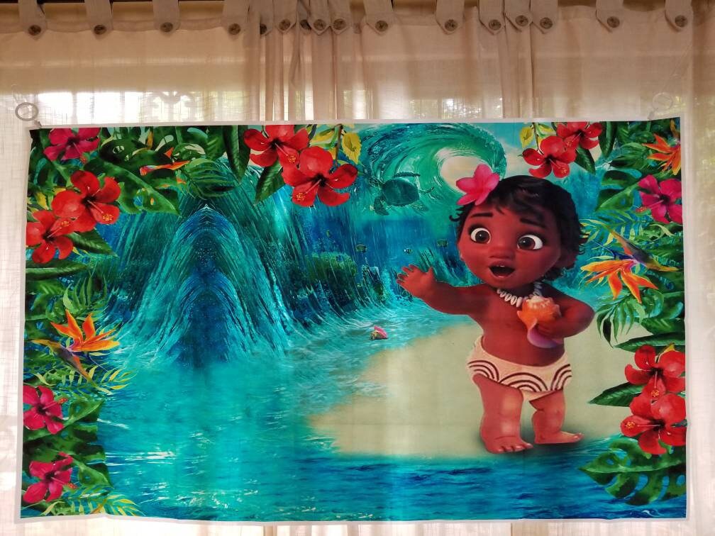 NO CUSTOM girl Hawaiian Party and Photography Backdrop, Vinyl, Studio Background, Birthday Decor, baby party photo booth, summer party