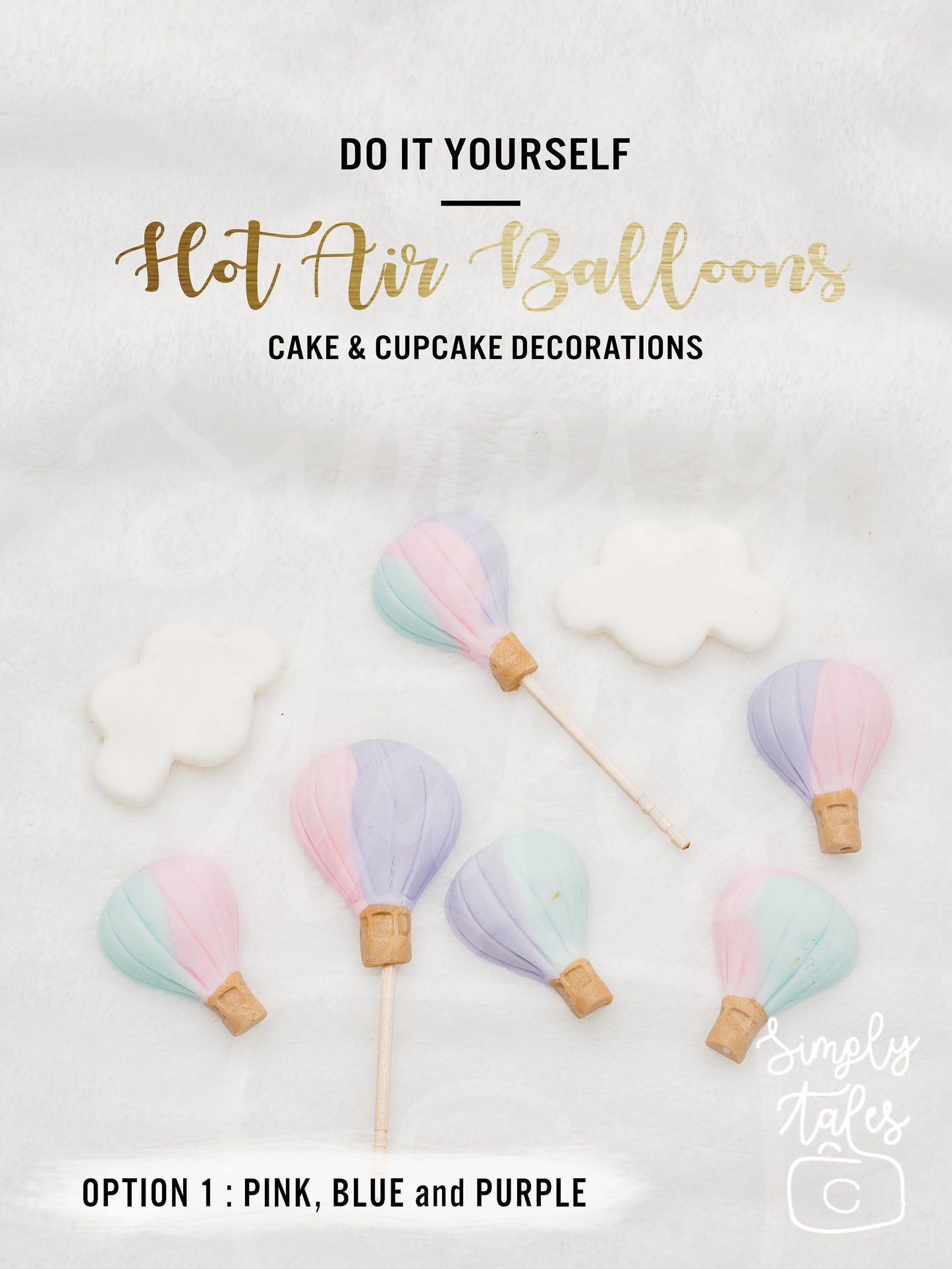 36 pcs Up, Up, and Away Hot Air Balloon Cloud cupcake toppers, boy girl birthday party, cake decorations, made to order, baby shower, Up up and Away