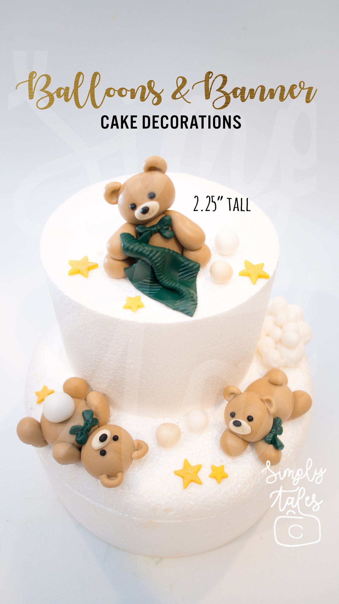Onesies Baby Clothings Bear topper, Baby Shower cake cupcake decoration, fondant topper, girl boy birthday, it's a boy, it's a girl, gender reveal