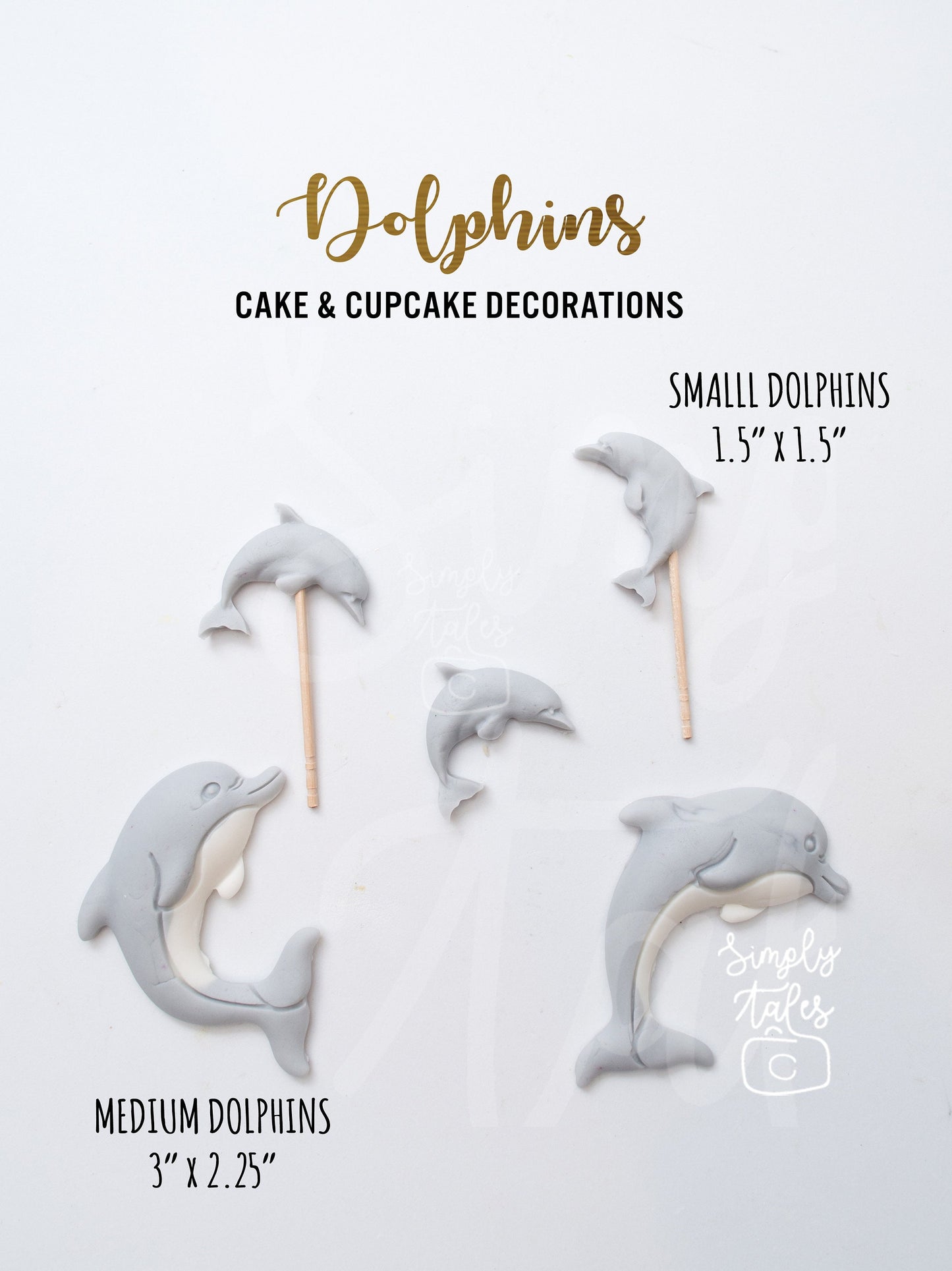 1 set Dolphins Hibiscus Monstera cake cupcake toppers, edible decorations, boy girl Birthday, baby shark, ocean beach, under the sea theme