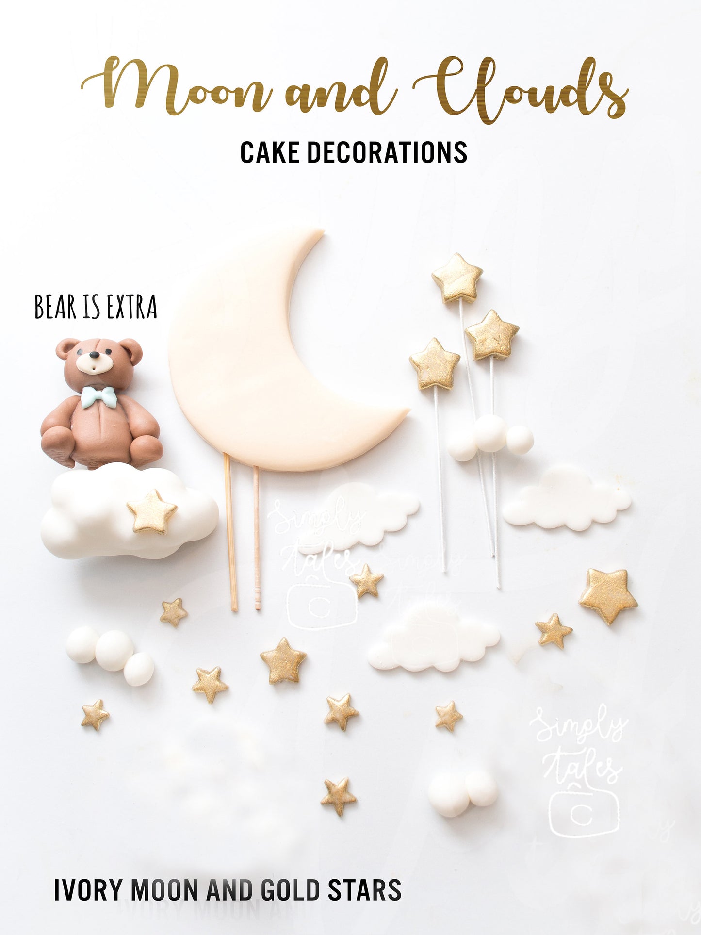 1 set Twinkling Moon and Stars cake toppers, baby shower, Girl Boy Birthday, Stars cupcake toppers, Twinkle Twinkle Little Stars, edible