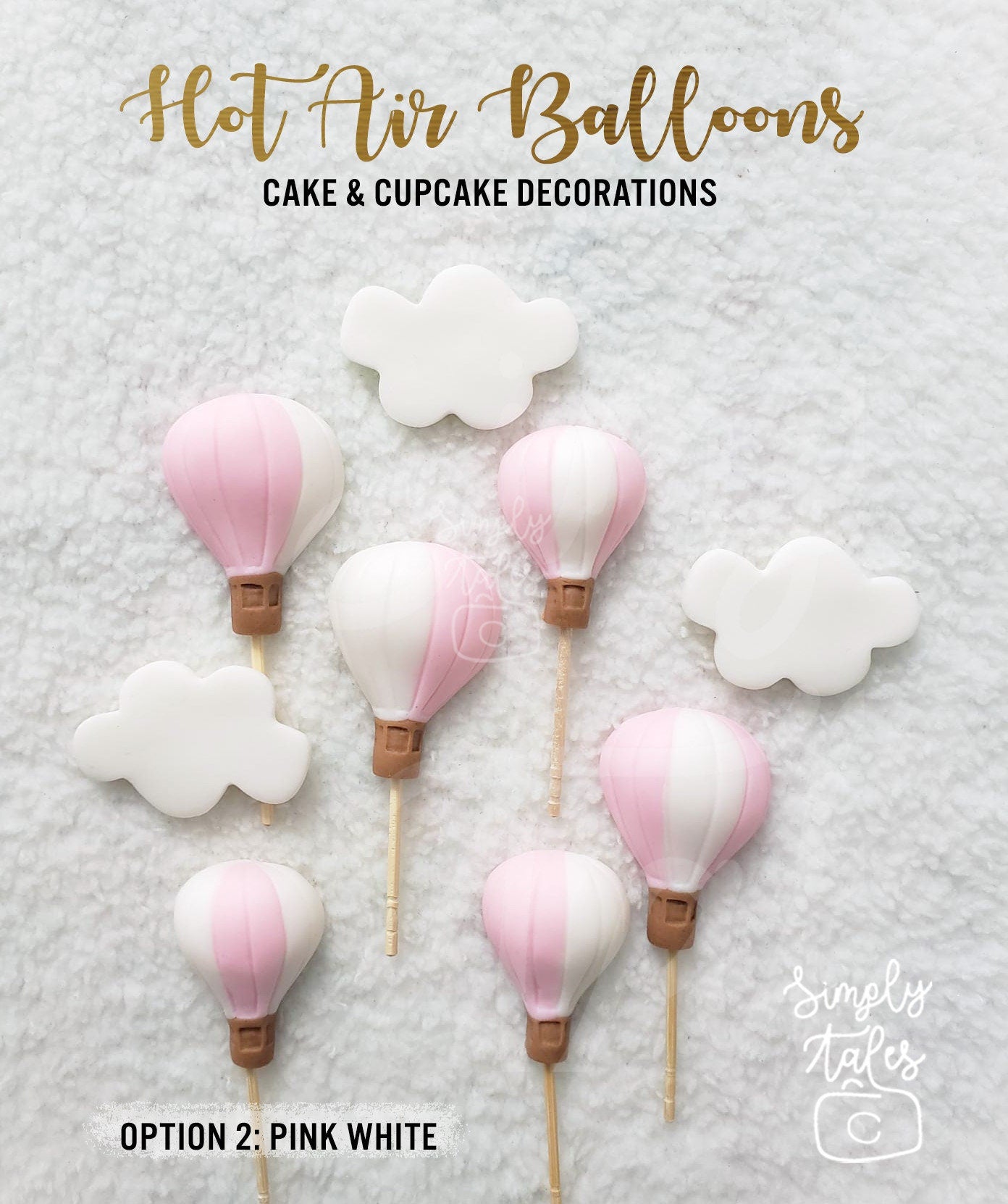 36 pcs Up, Up, and Away Hot Air Balloon Cloud cupcake toppers, boy girl birthday party, cake decorations, made to order, baby shower, Up up and Away