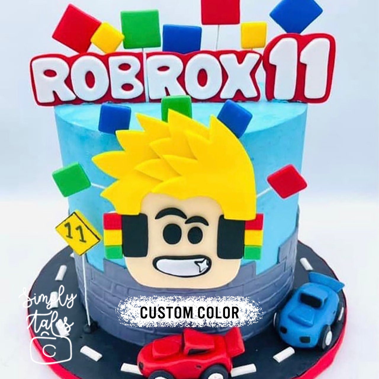 Robox, Game inspired edible cake topper, cake decoration, boy birthday, gamer, fondant topper
