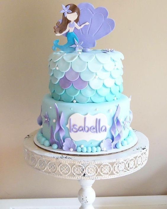 80 pcs Mermaid Scales fondant cake cupcake topper, edible, girl Birthday, Little Mermaid, Mermaid Fondant, Under the sea cake decoration