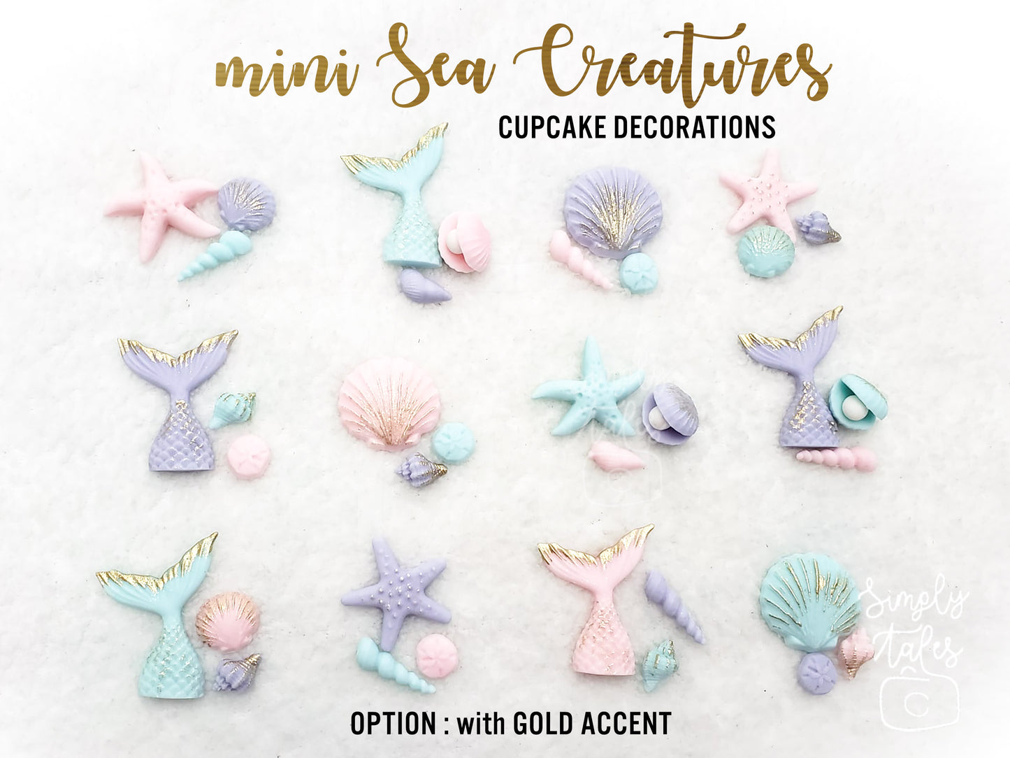 12 Mermaid Tail fondant cupcake topper, Mermaid Tails, Birthday, Little Mermaid, Mermaid Fondant, Made to Order, Under the Sea