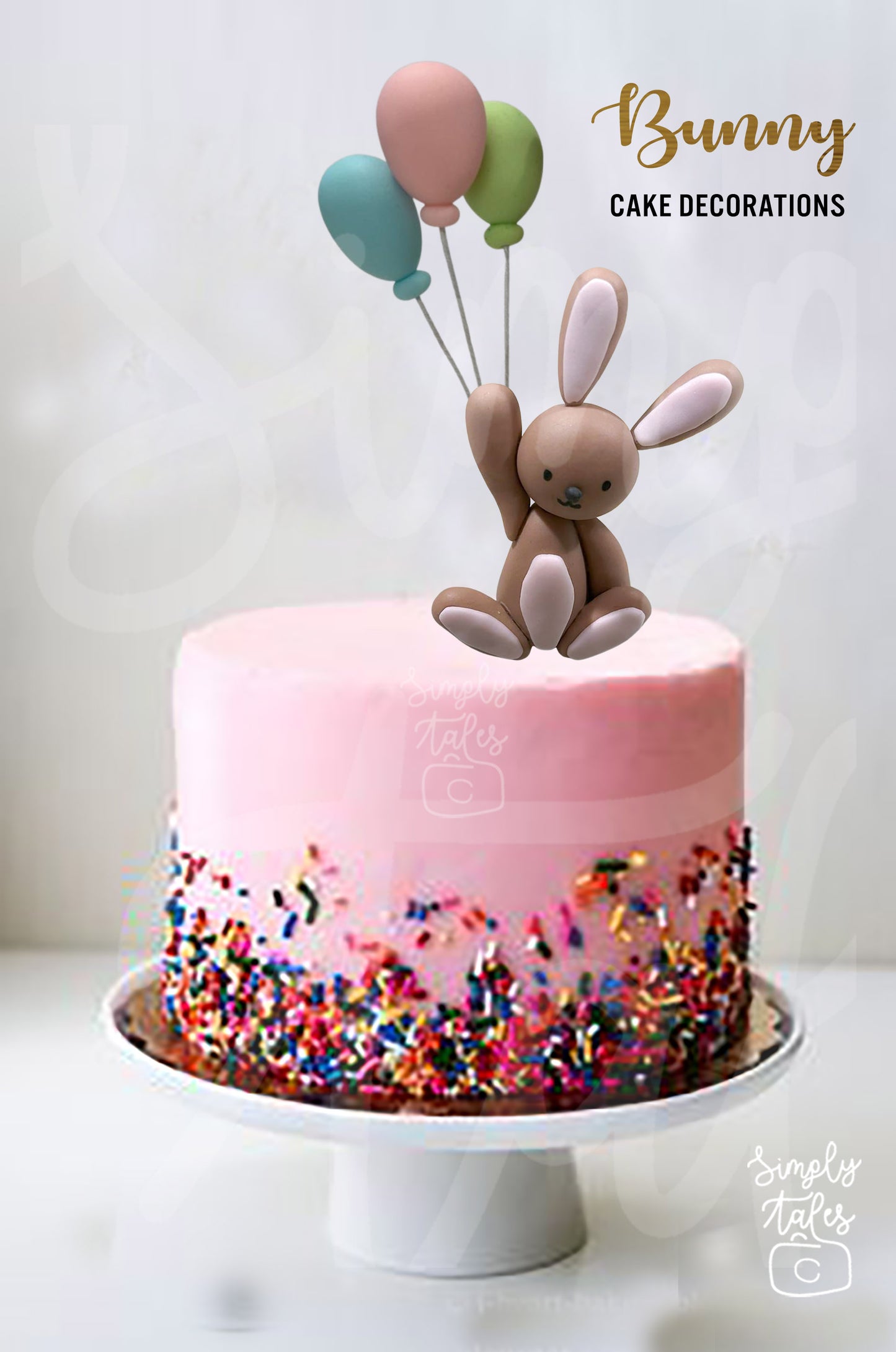 Easter Bunny edible 3D cake decoration fondant topper, Birthday Cake Topper, girl boy birthday, rabbit, Easter cake, Easter cake topper