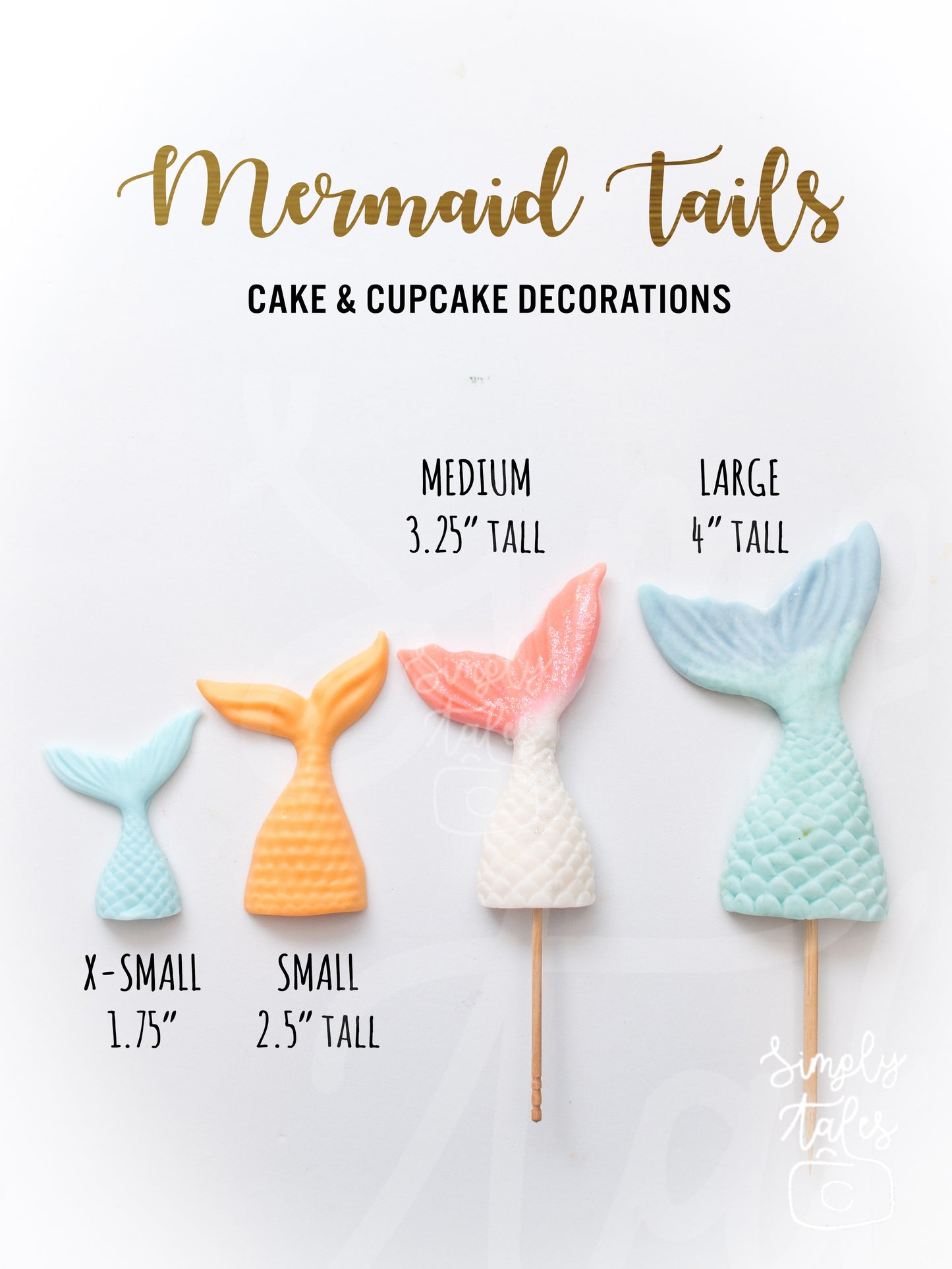 12 Mermaid Tail fondant cupcake topper, Mermaid Tails, Birthday, Little Mermaid, Mermaid Fondant, Made to Order, Under the Sea