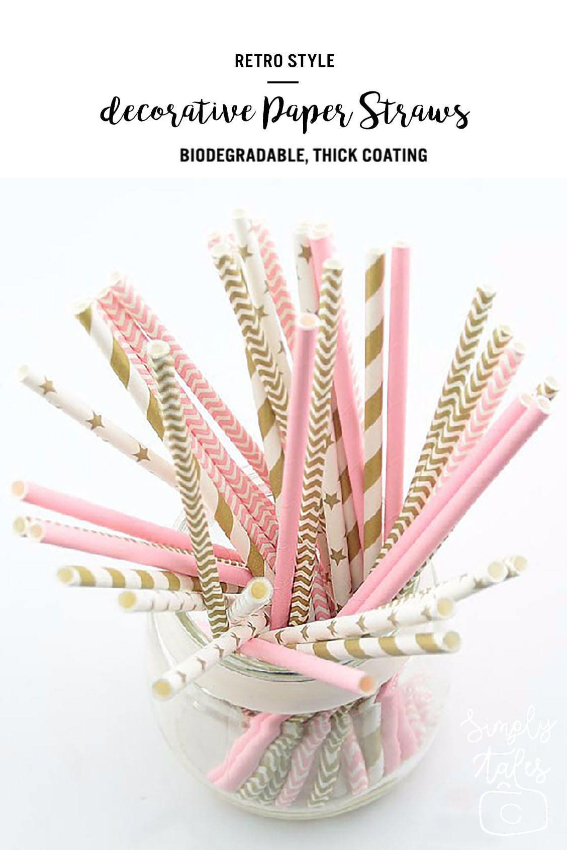 24 Pink Gold Teal Unicorn Mermaid Paper Straws For Kids Birthday, Frozen Dessert, eco-friendly, Unicorn birthday,Designer fashionable straw