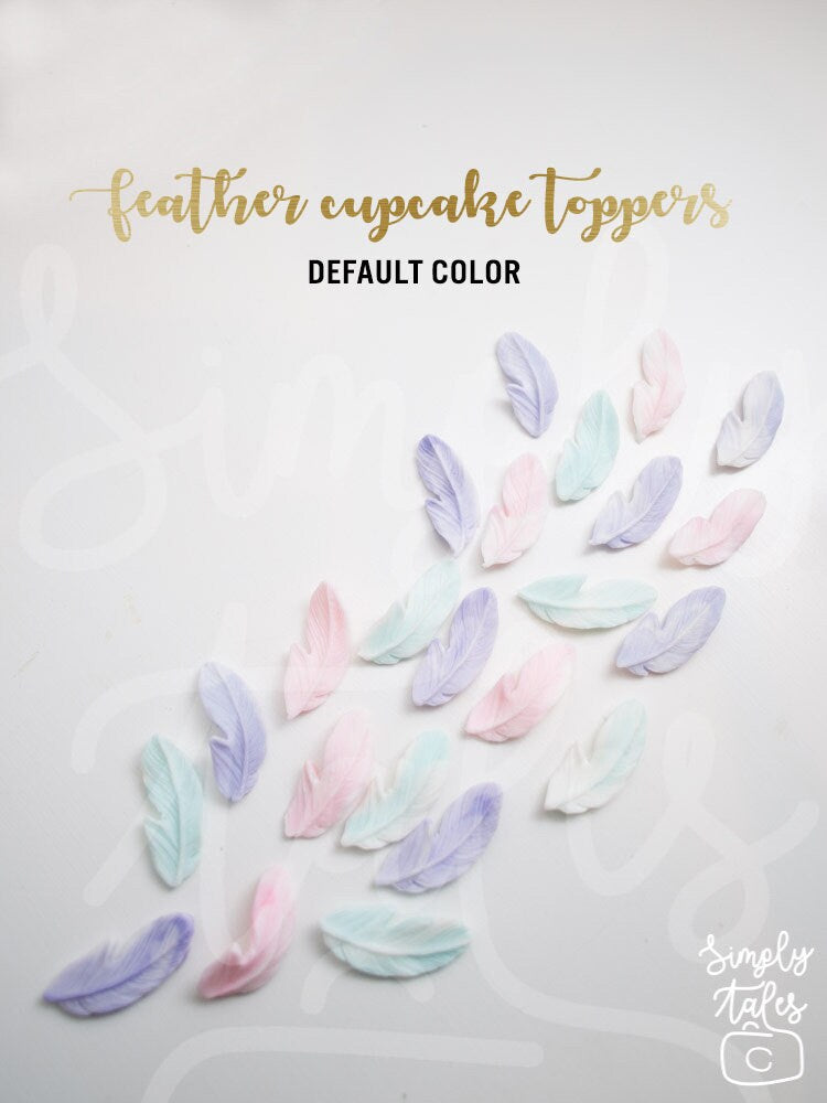 36 Boho Feathers Delight, cupcake topper with fondant Feathers, Thanksgiving, Modern , Boho Cupcake toppers, Indian, Pastel, edible