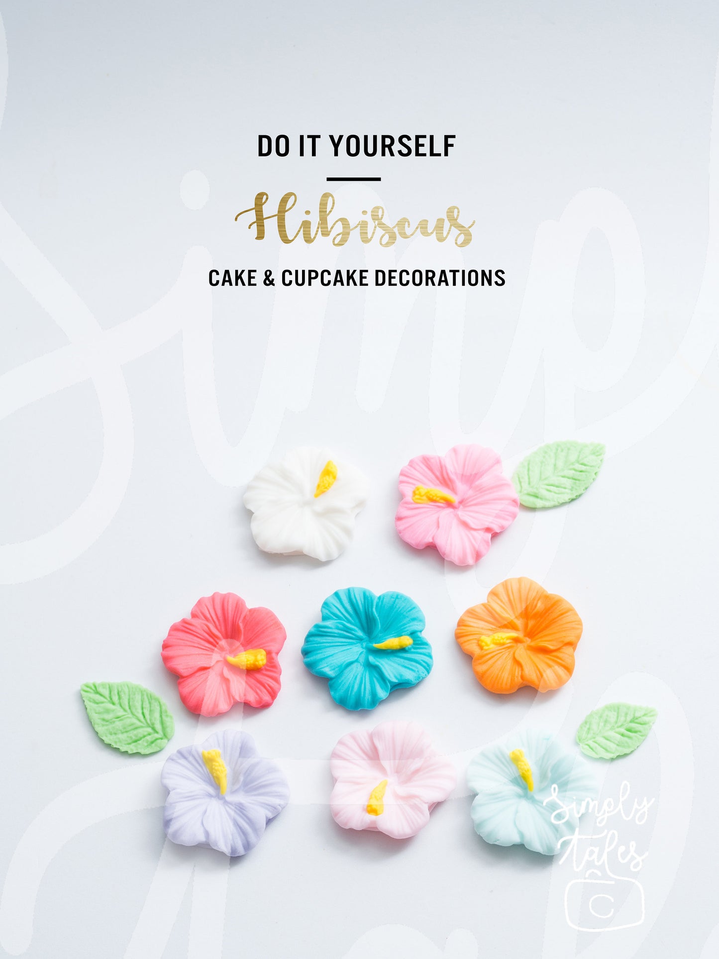 36 pcs Tropical Hibiscus Delight, edible Hibiscus and leaves cake pop cupcake toppers, Moana party, Tropical Summer party, Beach party, cake decorations, edible decoration