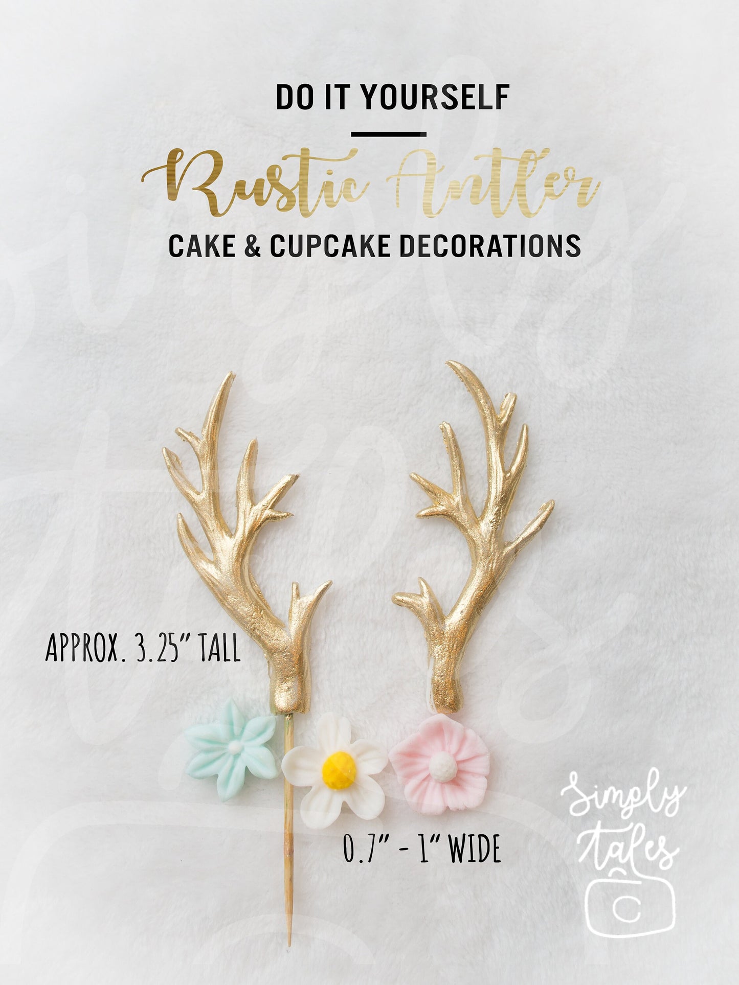 6 pairs edible fondant Antler cake cupcake toppers, Woodland, Rustic wedding, Girl boy Birthday, Deer Reindeer antlers