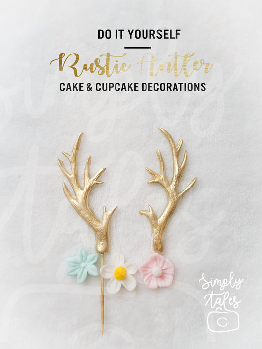 6 pairs edible fondant Antler cake cupcake toppers, Woodland, Rustic wedding, Girl boy Birthday, Deer Reindeer antlers