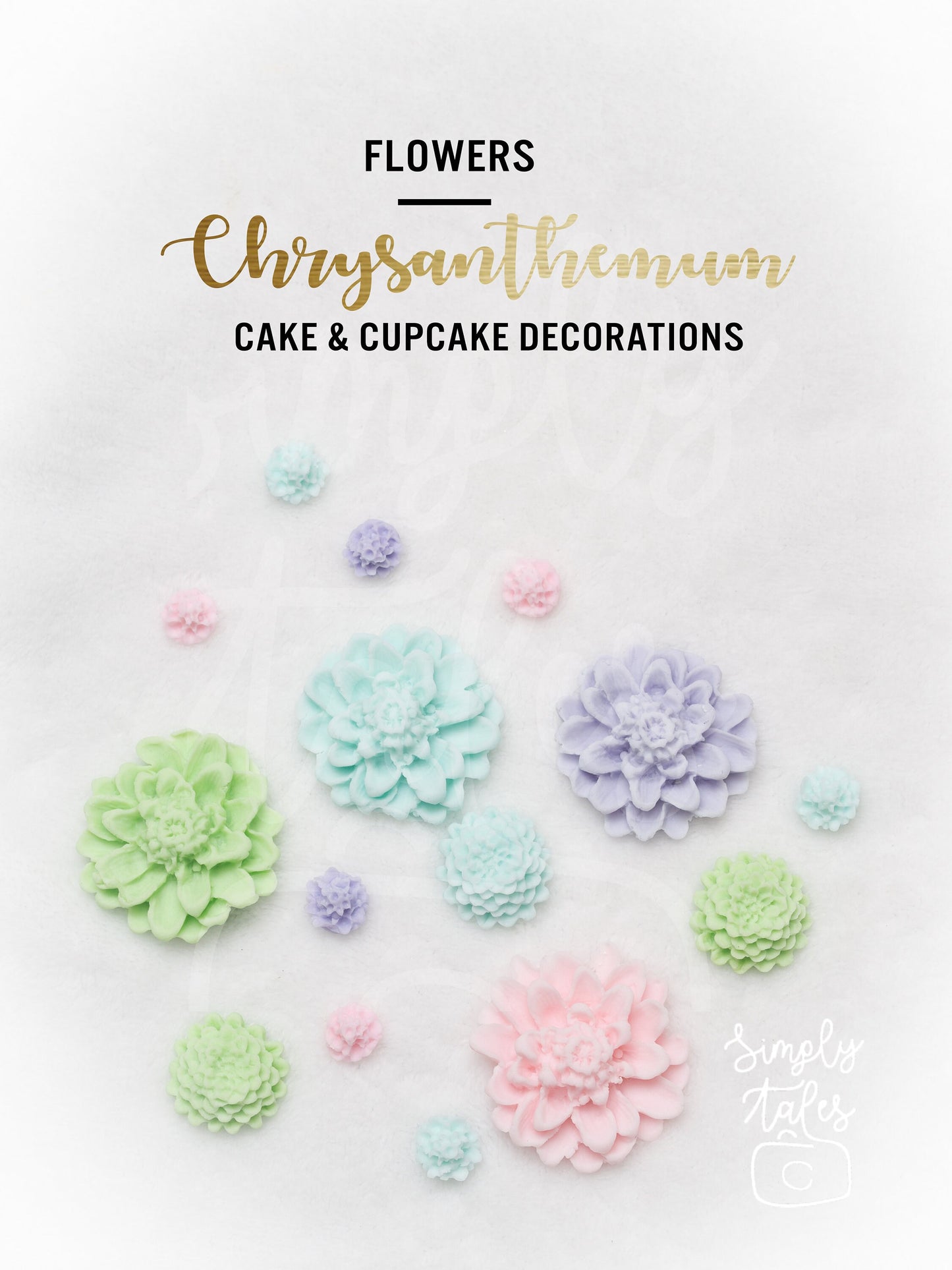 24 edible Chrysanthemum cake cupcake toppers, Summer party, Bridal Shower, cake decorations, made to order, Baby Shower