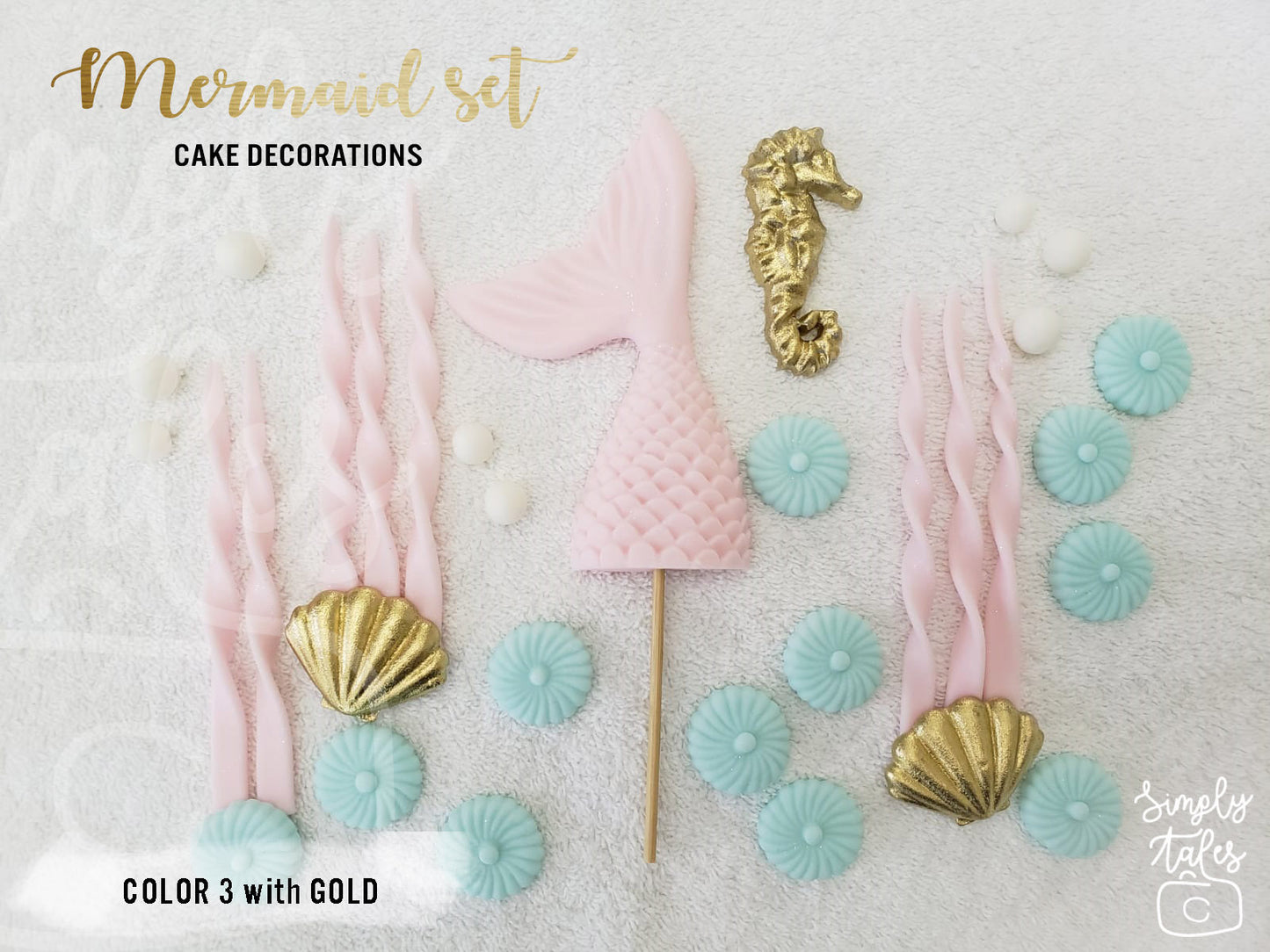 1 set Mermaid Tail fondant cake topper with name, edible, girl boy Birthday, Little Mermaid, Mermaid Fondant, Under the sea cake decoration
