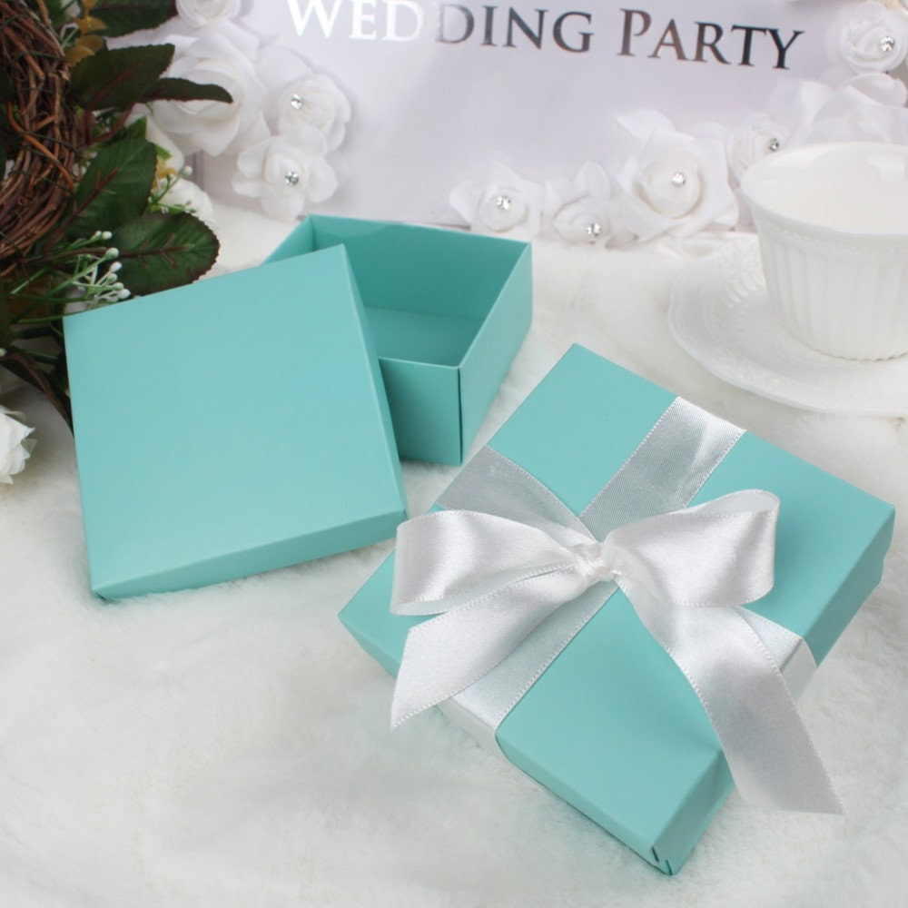 10 birthday party candy boxes, Baby Shower, Christening Baptism party gift box, Candy boxes, Teal boxes, Bridal Shower, Mermaid party