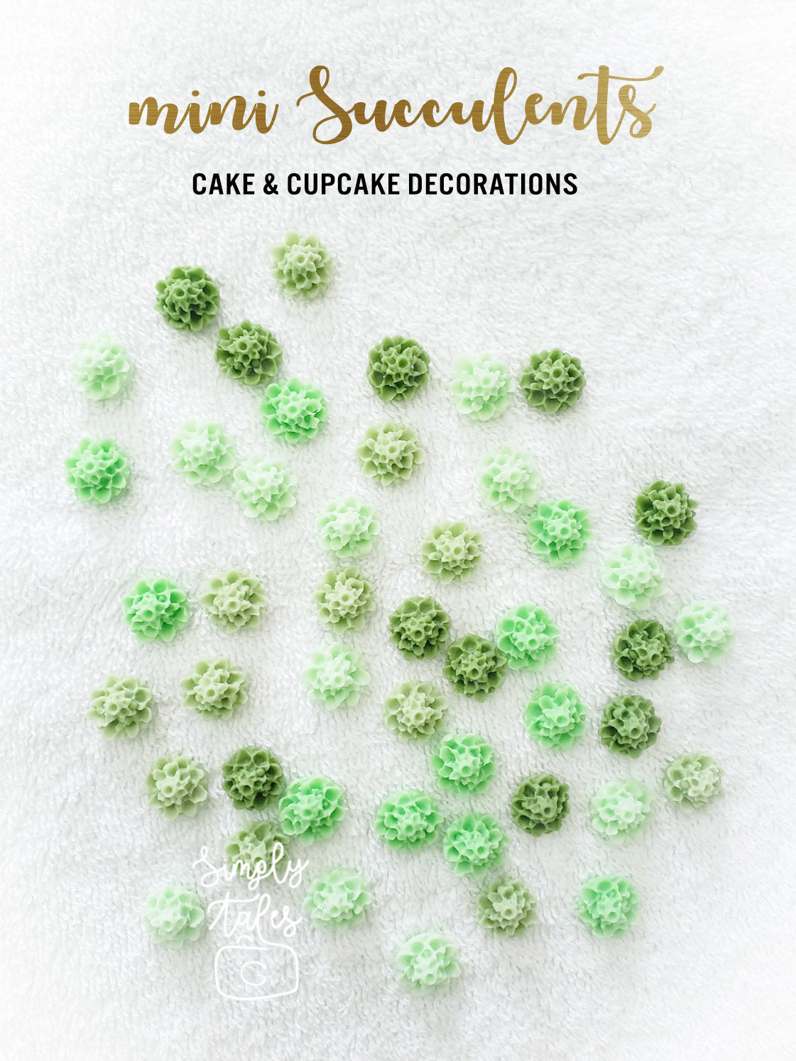 36 EXTRA SMALL Chrysanthemum Succulent cookie cupcake cake pop toppers, Cactus party, Summer celebration, Baby Shower