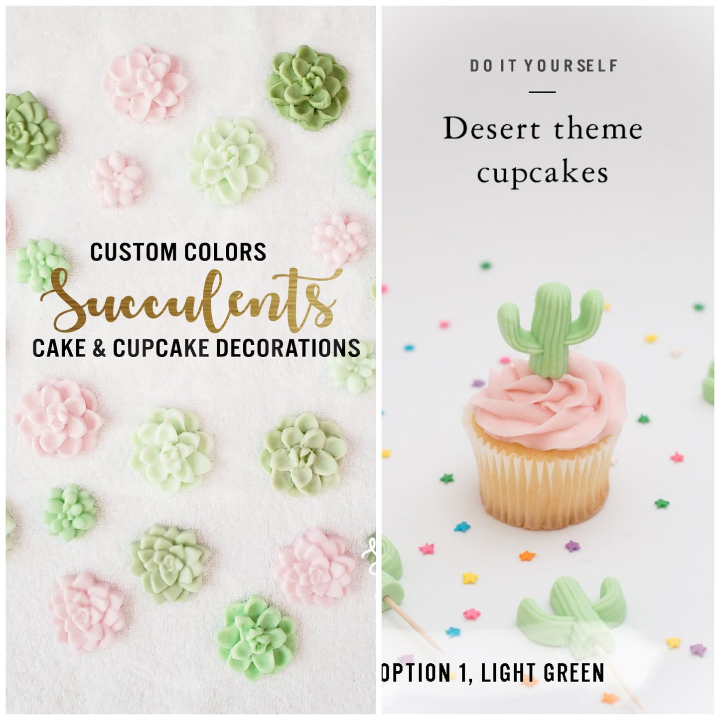 18 pcs Succulents and Cactus cupcake toppers, Cactii party, Cactus, Summer celebration, Bridal Shower, cake decorations, Desert theme