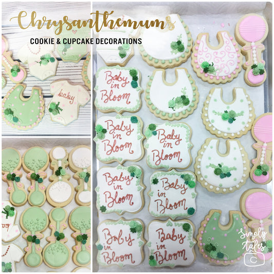 36 EXTRA SMALL Chrysanthemum Succulent cookie cupcake cake pop toppers, Cactus party, Summer celebration, Baby Shower