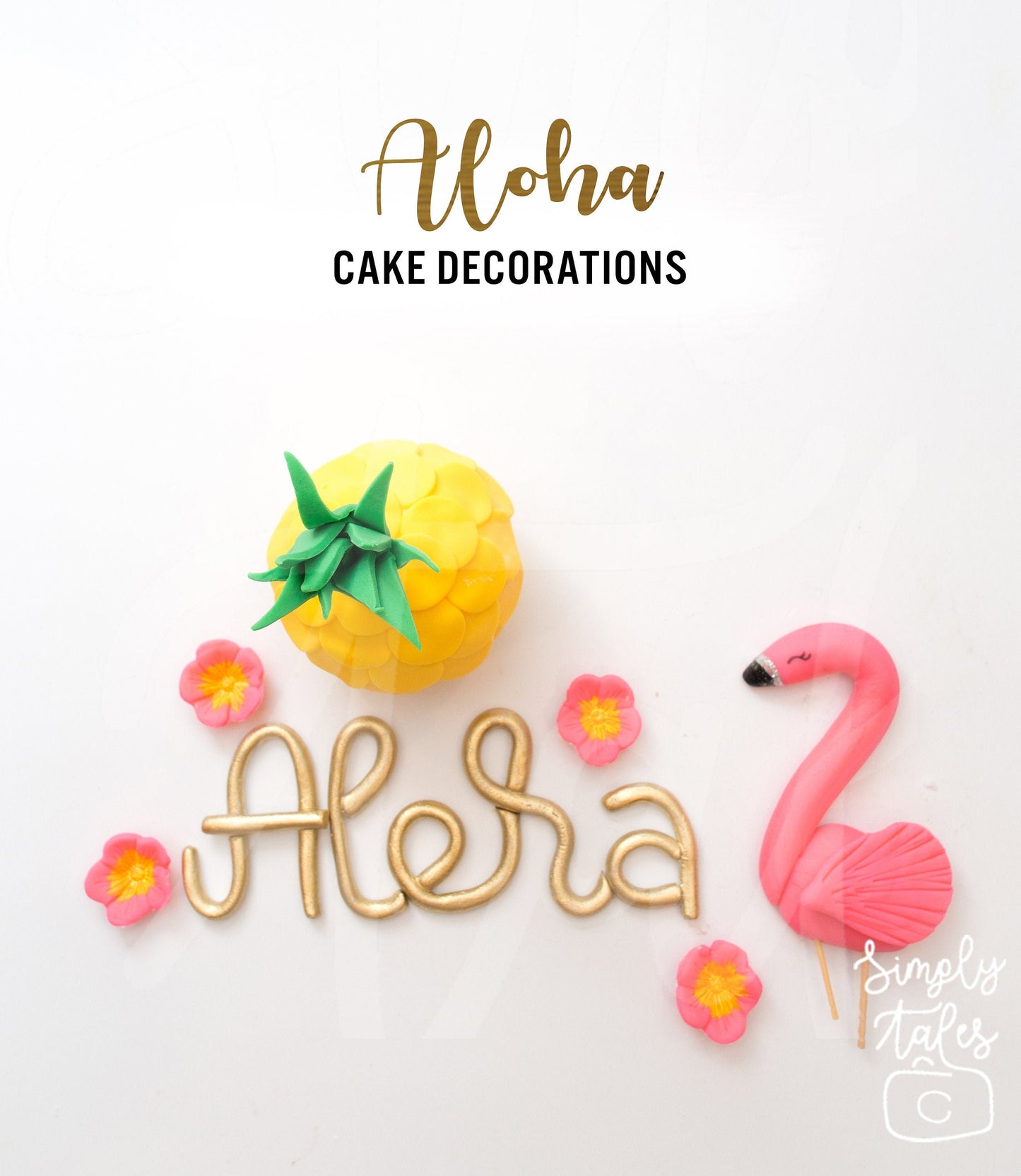 1 set Flamingo Fiesta cake and cupcake toppers, Tropical party, Summer celebration, edible cake decorations, Cinco de Mayo, Monstera