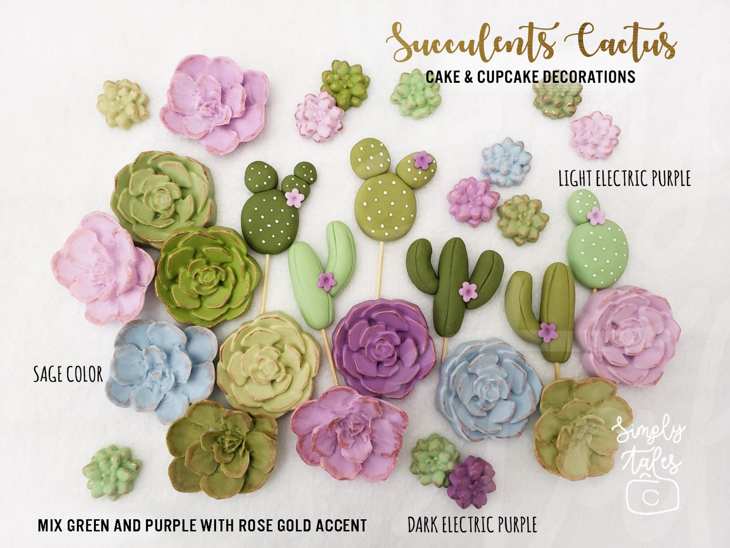 36 MIXED SIZES Succulent Cactus cupcake toppers, Cactii party, Cactus, Summer celebration, Bridal Shower, cake decorations