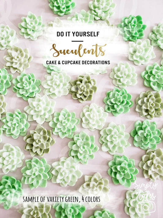12 pcs MEDIUM size Succulent cupcake toppers, Cactii party, Cactus, Summer celebration, Bridal Shower, cake decorations, made to order, Green