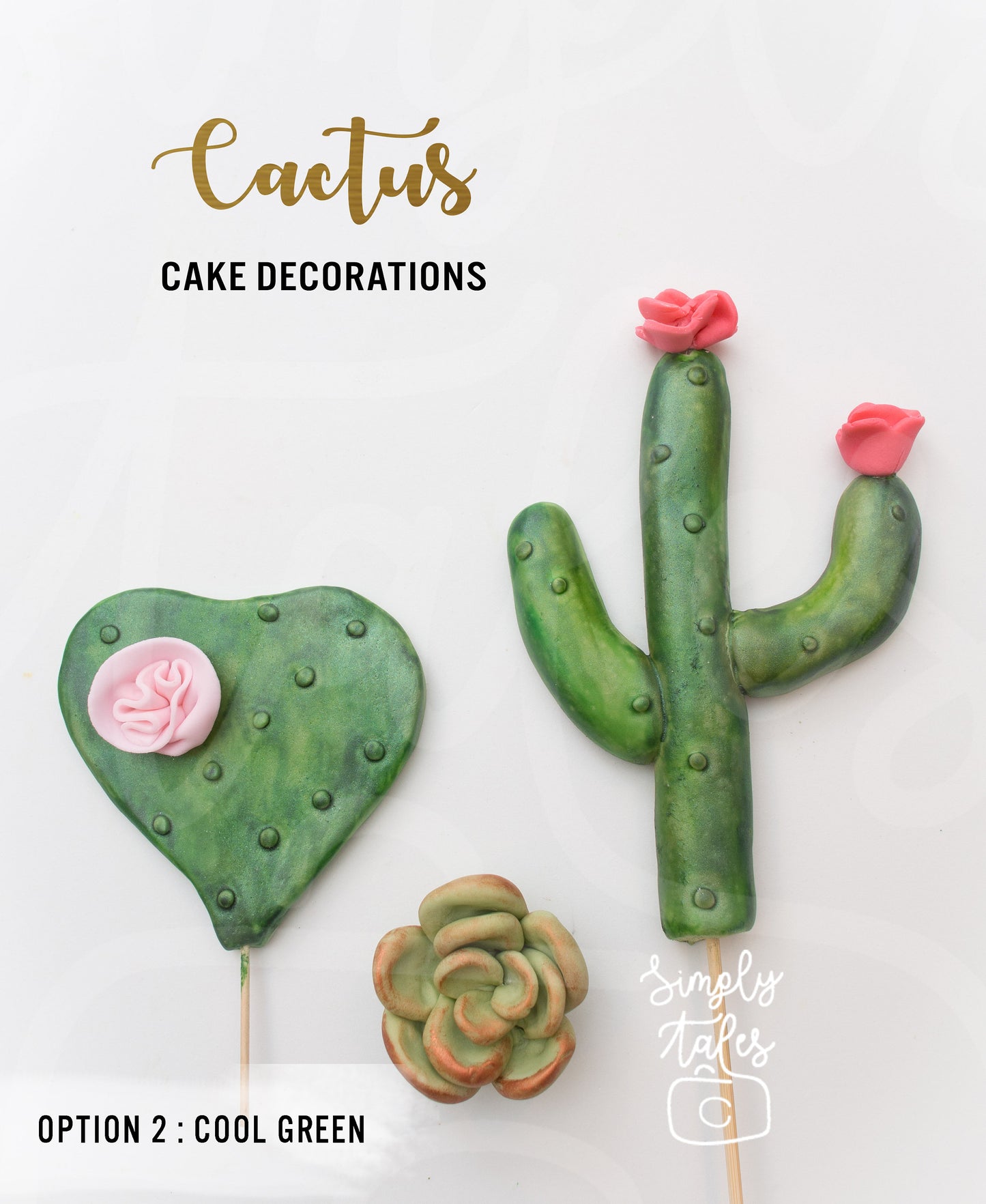 3 Cactus Charm cake toppers, Cactii party, Cactus, Summer celebration, Bridal Shower, cake decorations, made to order