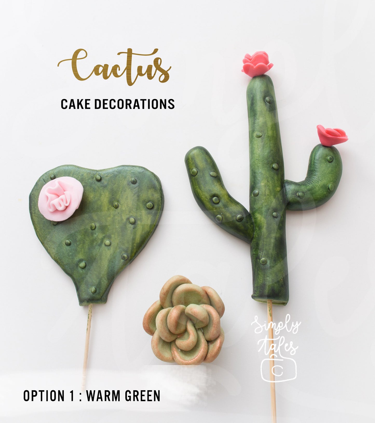 3 Cactus Charm cake toppers, Cactii party, Cactus, Summer celebration, Bridal Shower, cake decorations, made to order