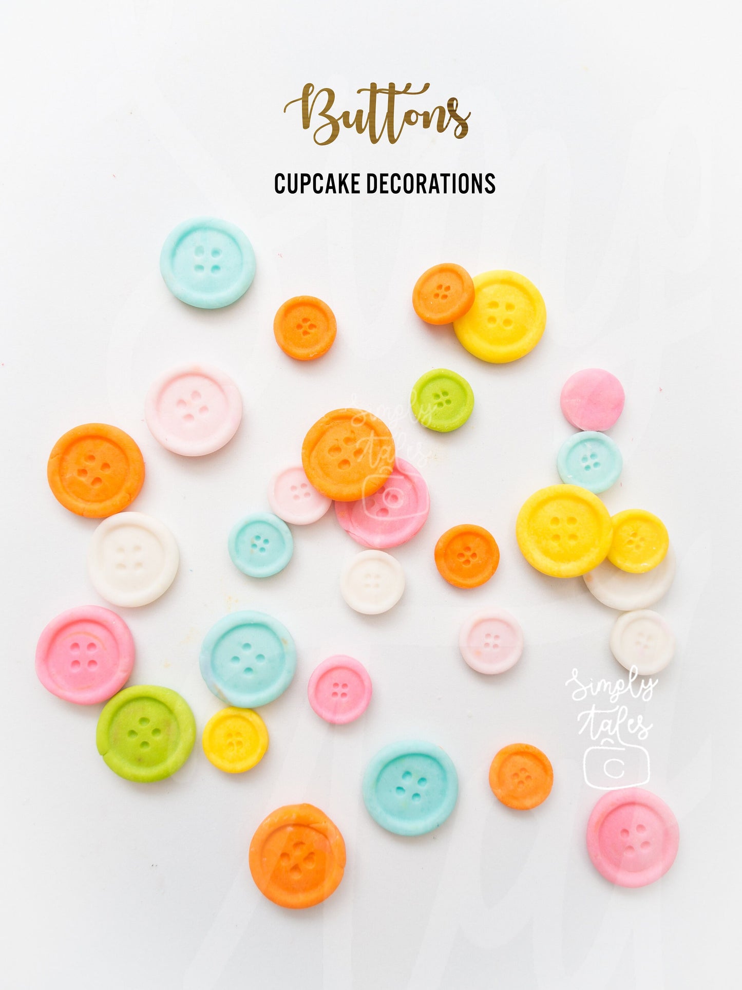 36 pcs edible Cute as a Button cake cupcake decoration fondant topper, Birthday Cake Topper, girl boy birthday, baby shower, sewing