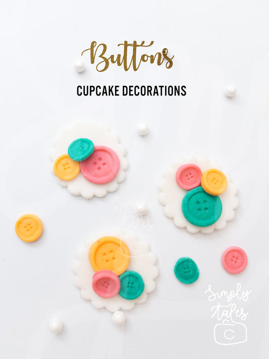 36 pcs edible Cute as a Button cake cupcake decoration fondant topper, Birthday Cake Topper, girl boy birthday, baby shower, sewing