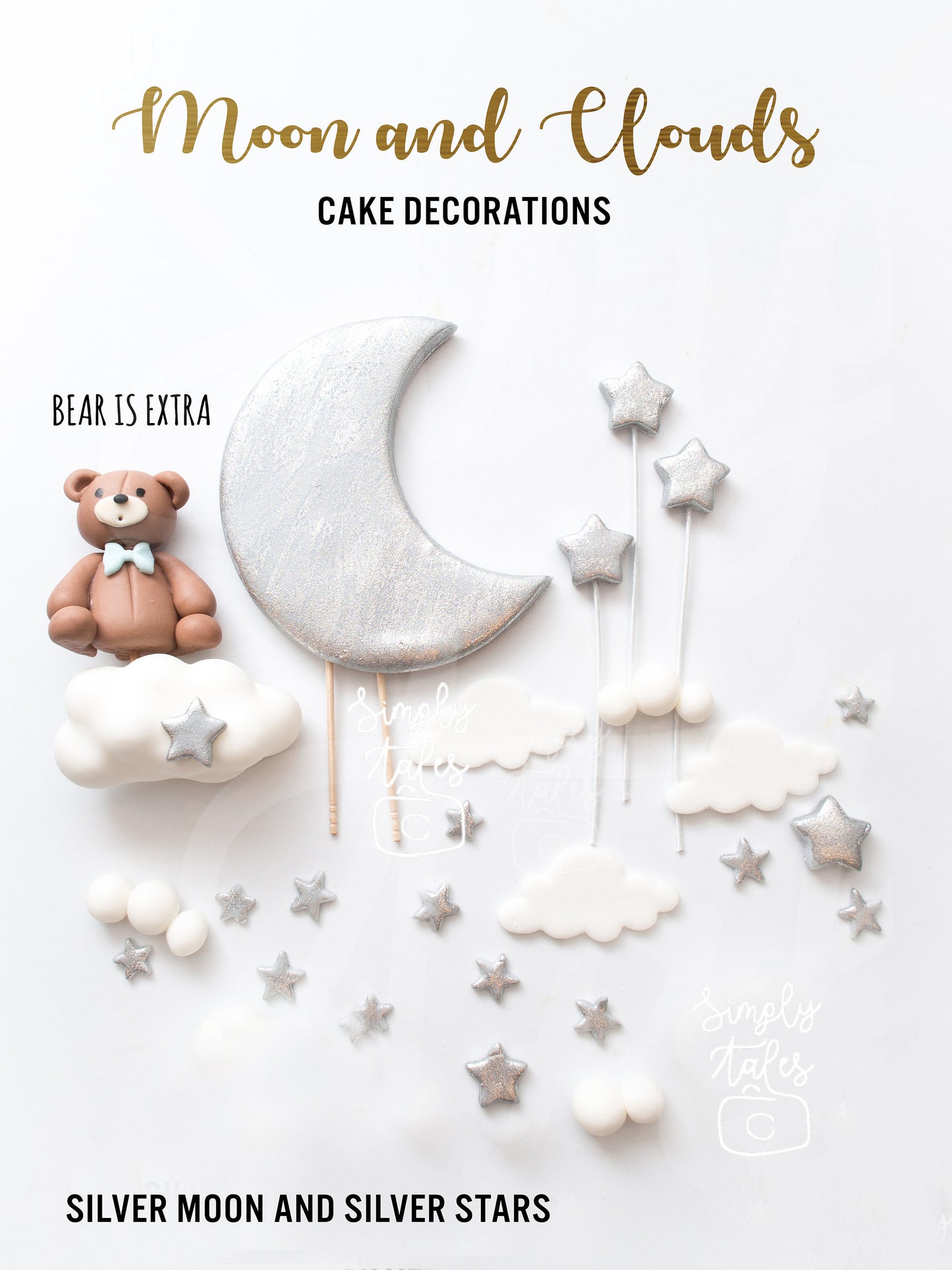 1 set Twinkling Moon and Stars cake toppers, baby shower, Girl Boy Birthday, Stars cupcake toppers, Twinkle Twinkle Little Stars, edible