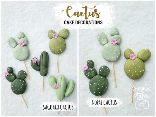 12 Cactus cake cupcake toppers, Cactii party, Cactus, Summer celebration, Bridal Shower, cake decorations, made to order