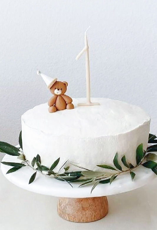 1 Party Bear Delight, mini 3D Bear with Party Hat cake decoration fondant topper, Woodland Animal Bear, Birthday Cake Topper, Girl Boy birthday, First birthday