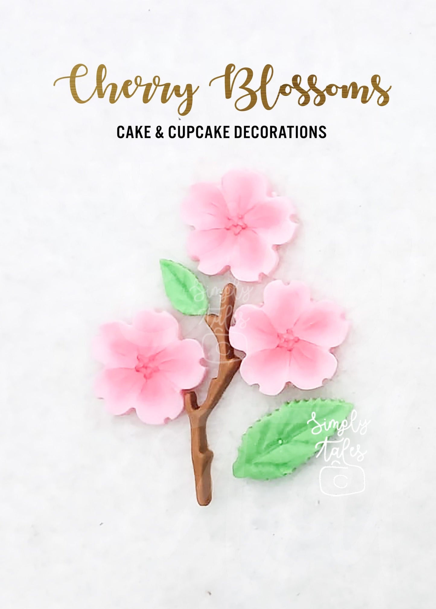 12 set Cherry Blossoms Sakura edible fondant cupcake cake topper, Baby Shower, edible flowers, girl birthday, Bridal shower, Mulan