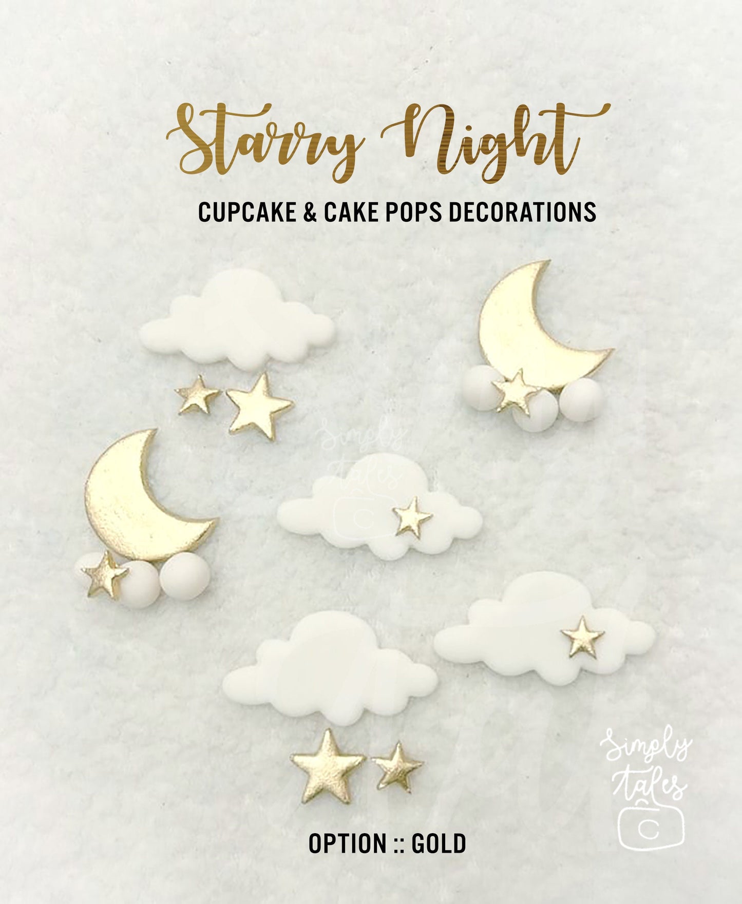 1 set Starry Night clouds moons stars cupcake and cake pop toppers, baby shower, Girl Boy Birthday, Twinkle Twinkle Little Stars