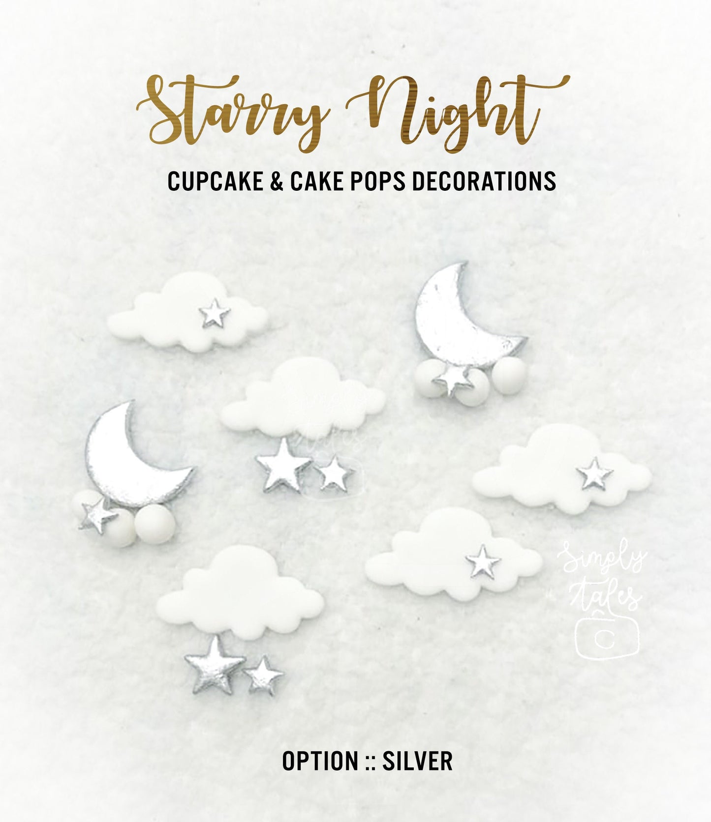 1 set Starry Night clouds moons stars cupcake and cake pop toppers, baby shower, Girl Boy Birthday, Twinkle Twinkle Little Stars