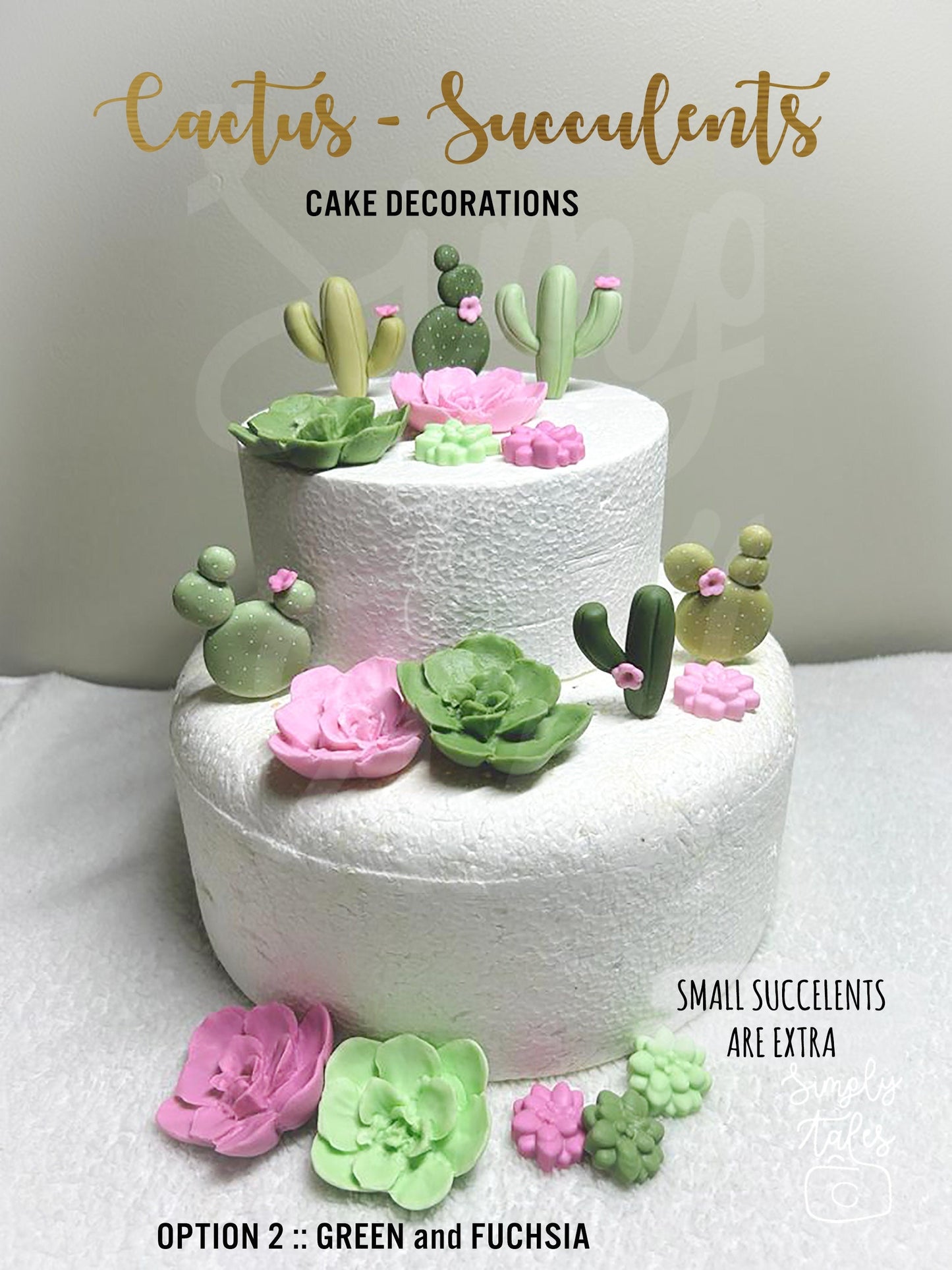 6 Cactus and 6 Succulent cake cupcake toppers, Cactii party, Cactus, Summer celebration, Bridal Shower, cake decorations, made to order